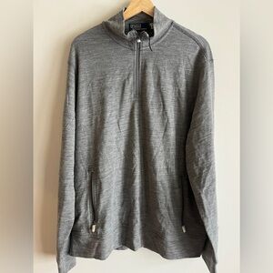 New Men’s Polo Ralph Lauren Wool Terry Quarter Zip Pullover XL gray